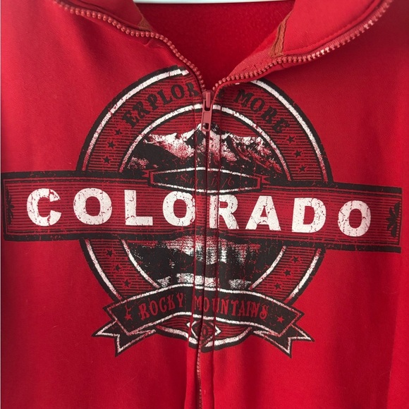 Salt Creek Apparel Red Jacket With Colorado Graphic Size Large. Full Zip. - Picture 3 of 7